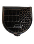 Dolce & Gabbana Black Polished Crocodile Leather Mens Coin Purse Wallet